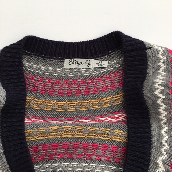 Eliza J Fair Isle Pattern Sweater Dress Navy Size XS - Picture 5 of 7